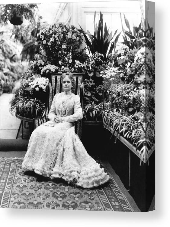 1900 Canvas Print featuring the photograph First Lady Ida McKinley by Underwood Archives