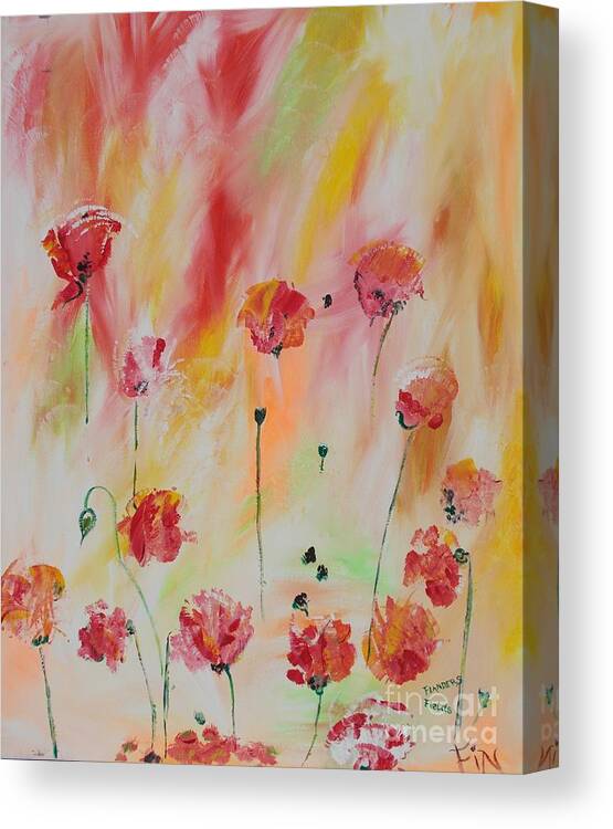 Cemetary Canvas Print featuring the painting Flanders Field by PainterArtist FIN