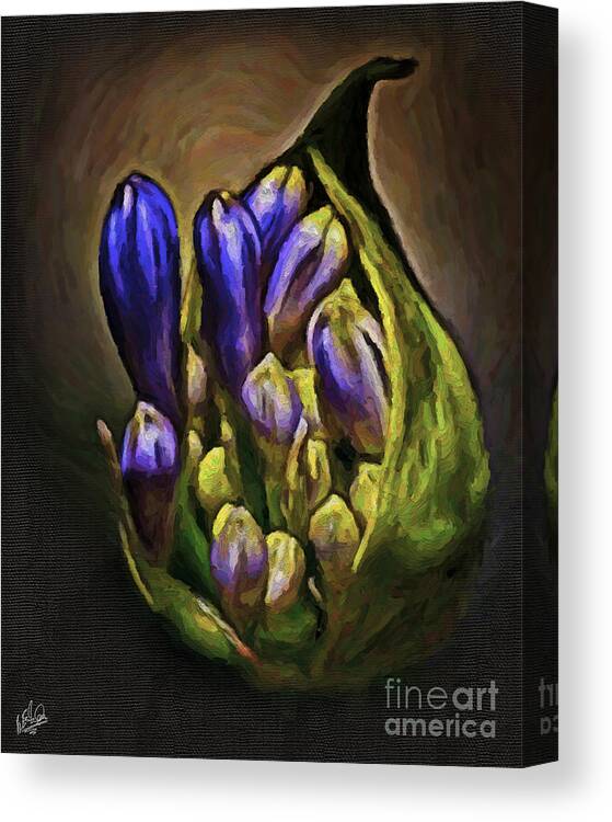 Flower Canvas Print featuring the painting Flower Pod Abundance by Walt Foegelle