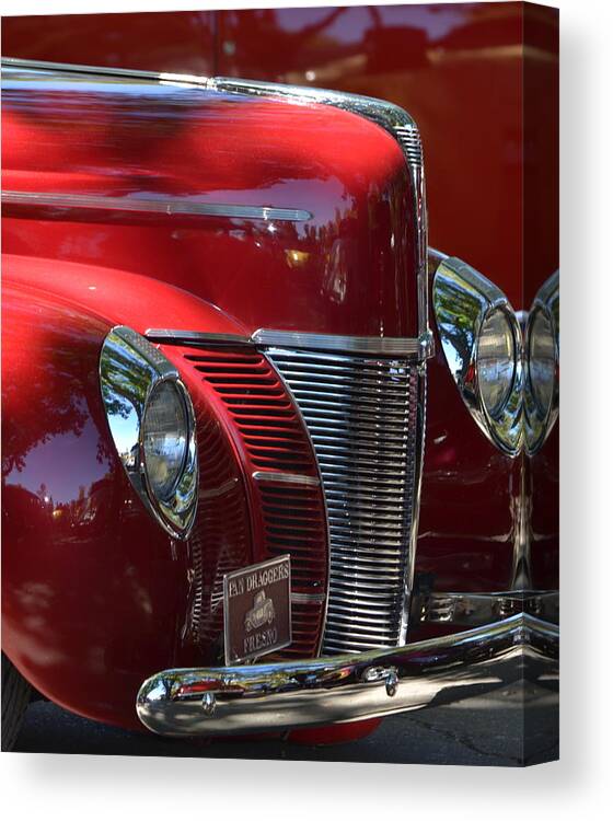 Red Canvas Print featuring the photograph Ford Hotrod by Dean Ferreira