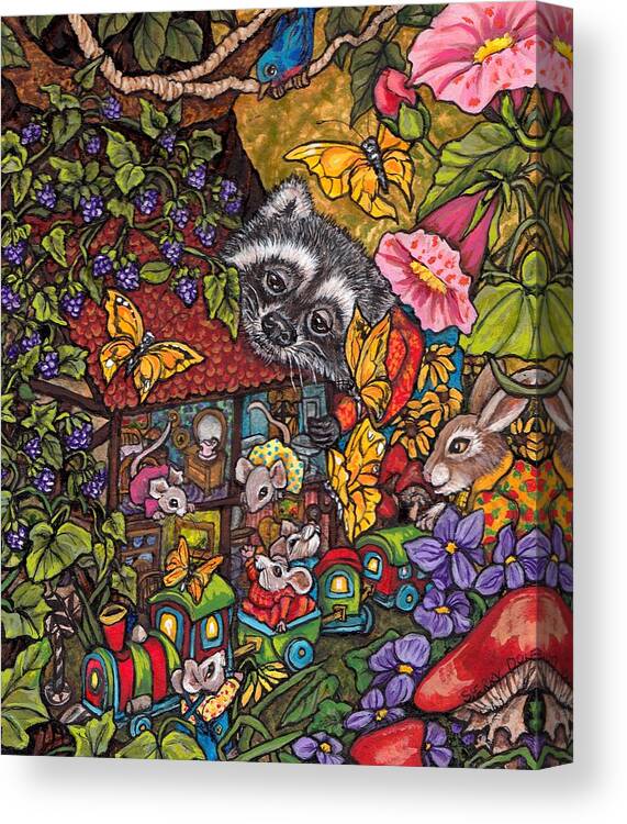 Forest Canvas Print featuring the painting Forest Whimsey by Sherry Dole