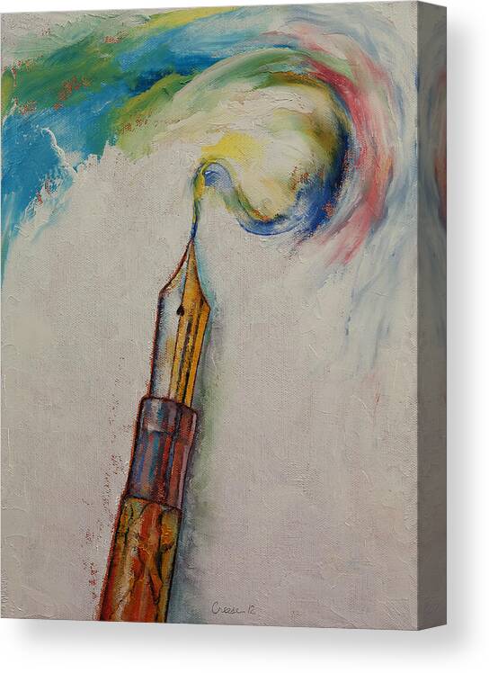 Ink Canvas Print featuring the painting Fountain Pen by Michael Creese