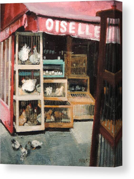 French Scene Canvas Print featuring the painting French Poultry Vender by Walt Maes