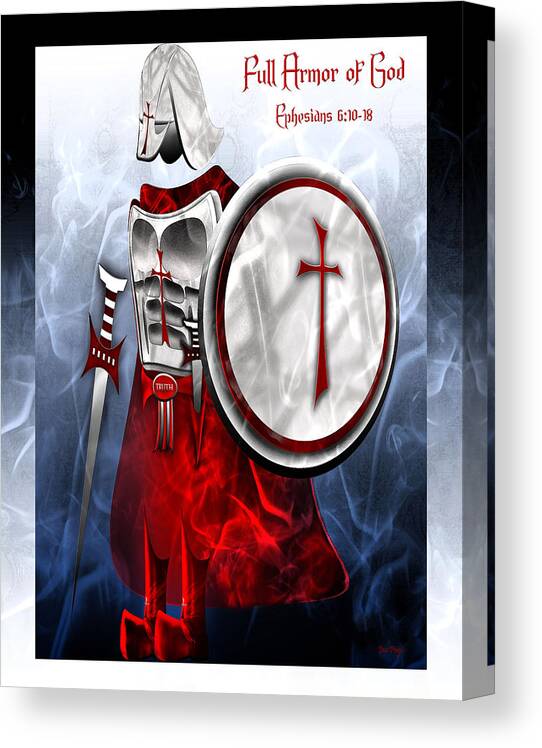 Full Armor Of God Canvas Print featuring the digital art Full Armor of God by Jennifer Page