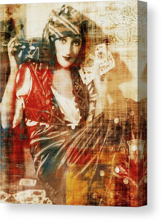 Gypsy Canvas Print featuring the photograph Gambling Gypsy by Lora Mercado