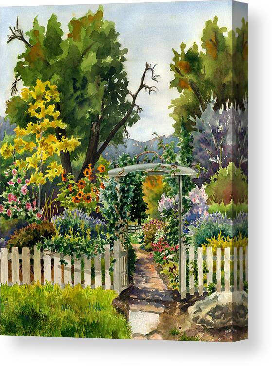 Garden Painting Canvas Print featuring the painting Garden Gate by Anne Gifford