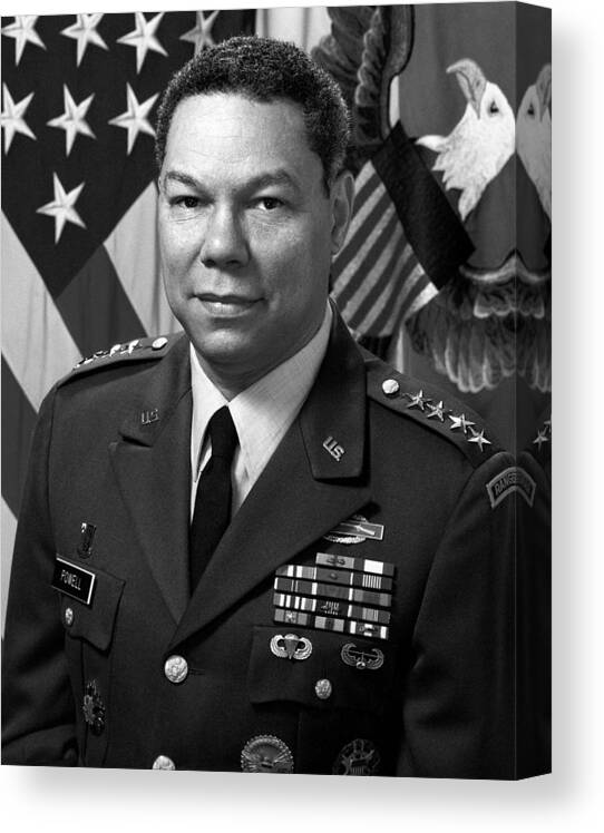Colin Powell Canvas Print featuring the photograph General Colin Powell by War Is Hell Store