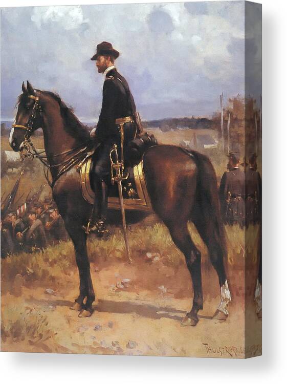 American Civil War Canvas Print featuring the painting General William T Sherman by Mountain Dreams