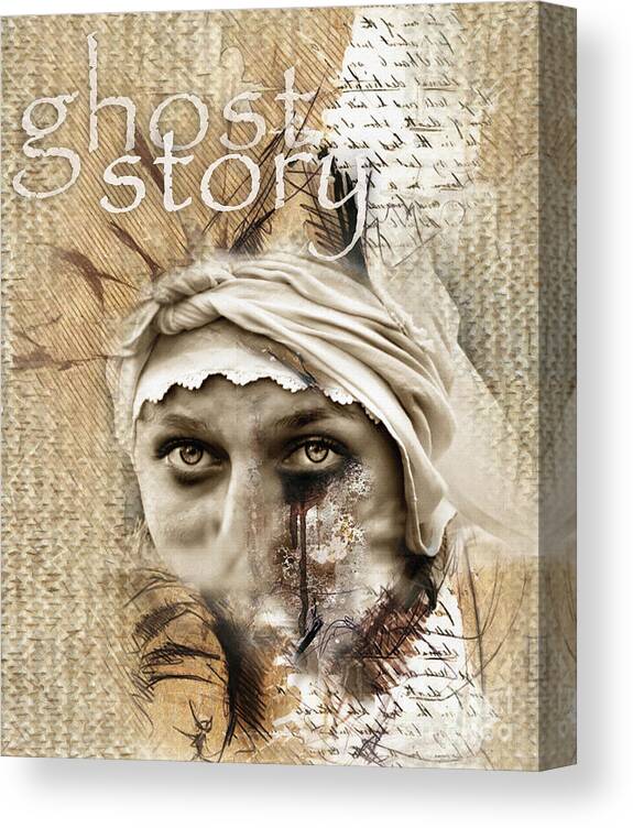 Eyes Canvas Print featuring the mixed media Ghost Story by Daliana Pacuraru