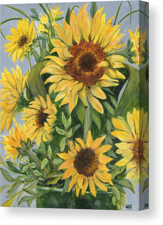 Sunflower Canvas Print featuring the painting Gift of Love and Gratitude by Sandy Murphree Jacobs