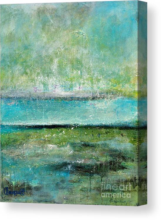 Rain Canvas Print featuring the mixed media Glowing Even When it's Raining by Johane Amirault