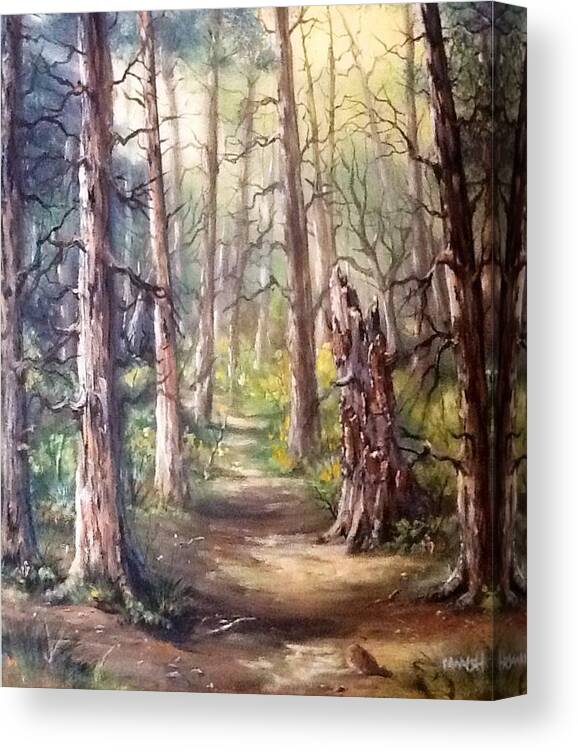 Landscape Canvas Print featuring the painting Going for a walk by Megan Walsh