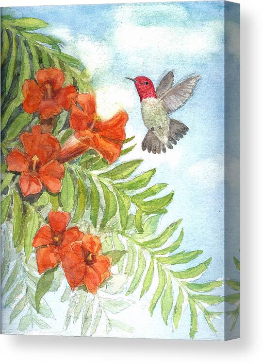 Bird Canvas Print featuring the painting Great Expectations by Marlene Schwartz Massey