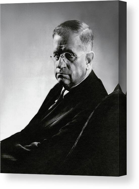 Personality Canvas Print featuring the photograph Harold L. Ickes Wearing Glasses by Lusha Nelson