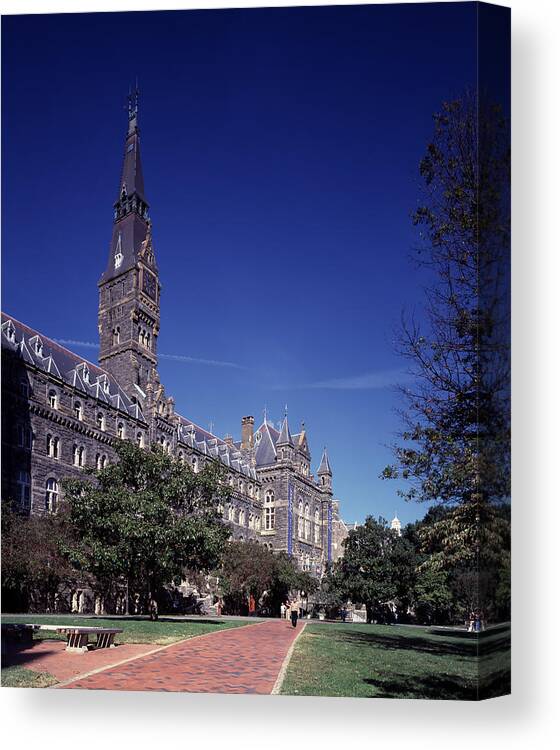 Healy Hall Canvas Print featuring the photograph Healy Hall on the Campus of Georgetown University #1 by Mountain Dreams