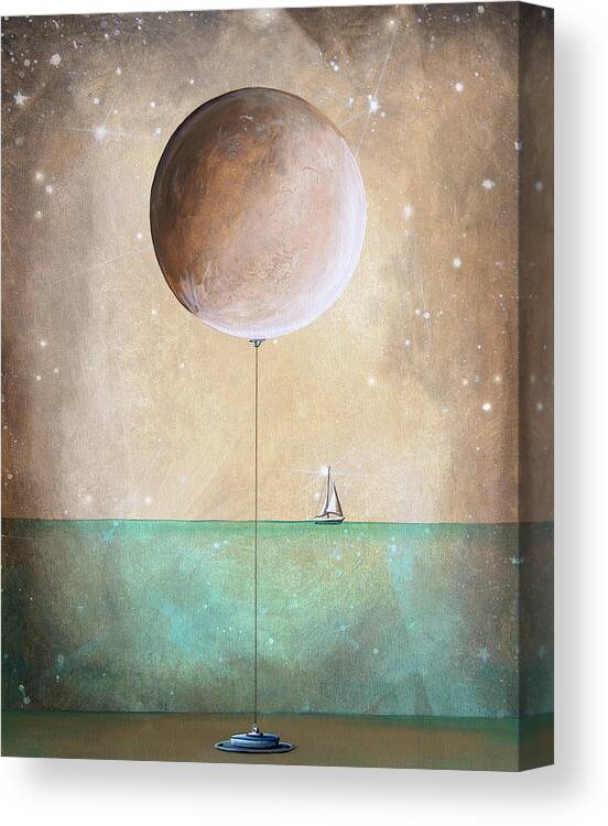 Moon Canvas Print featuring the painting High Tide by Cindy Thornton
