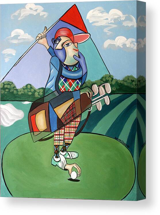 Hole In One Canvas Print featuring the painting Hole In One by Anthony Falbo