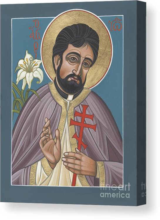 Holy New Martyr Father John Karastamatis Of Santa Cruz Canvas Print featuring the painting Holy New Martyr Father John Karastamatis of Santa Cruz 216 by William Hart McNichols