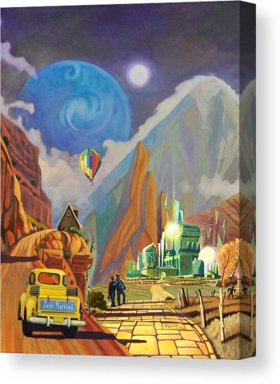 Parody Canvas Print featuring the painting Honeymoon in Oz by Art West