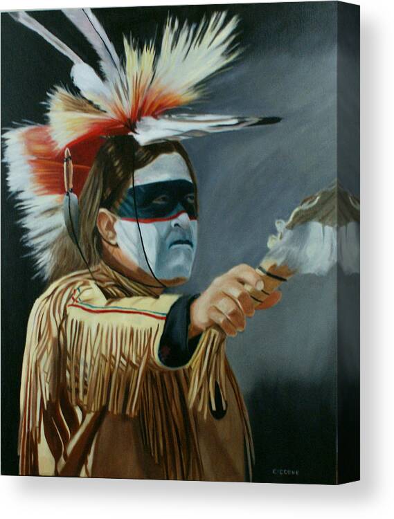 Native American Canvas Print featuring the painting Honor by Jill Ciccone Pike