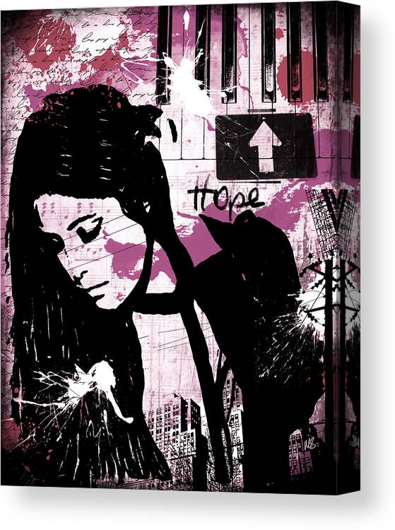 Pink Canvas Print featuring the digital art Hope Pink by Melissa Smith