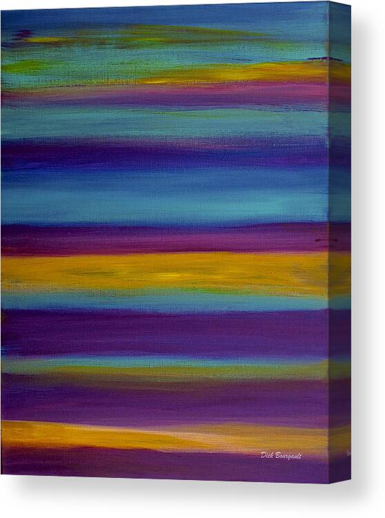 Abstract Canvas Print featuring the painting Horizons by Dick Bourgault