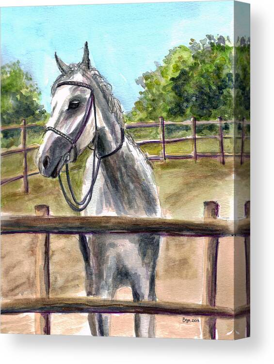 Horse Canvas Print featuring the painting Horse Play by Clara Sue Beym