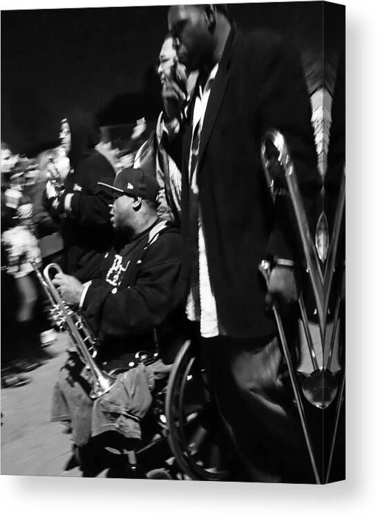 French Quarter Canvas Print featuring the photograph Hot 8 Brass Band of New Orleans by Louis Maistros
