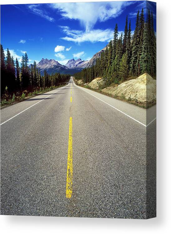 Tranquility Canvas Print featuring the photograph Icefields Parkway, Banff Np, Alberta by Hans-peter Merten