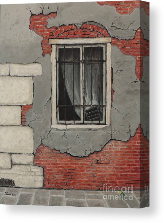 Brick Wall Canvas Print featuring the painting If This Wall Could Talk by David Swint
