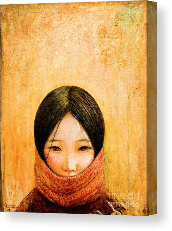 Tibet Canvas Print featuring the painting Image of Tibet by Shijun Munns