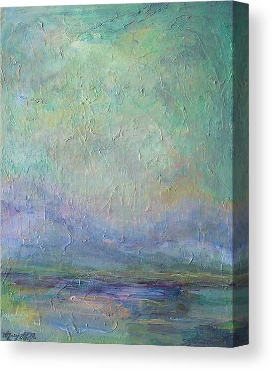 Landscape Canvas Print featuring the painting Into the Morning by Mary Wolf