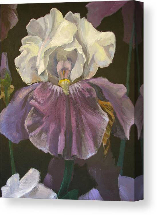 Iris Canvas Print featuring the painting Iris Inside by Don Morgan
