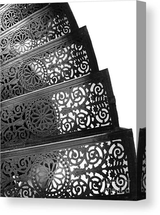 Decorative Iron Work Canvas Print featuring the photograph Iron Stairs by Kate McKenna