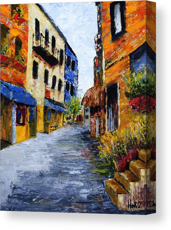 Cityscape Canvas Print featuring the painting Italian Cityscape by Scott Hoke