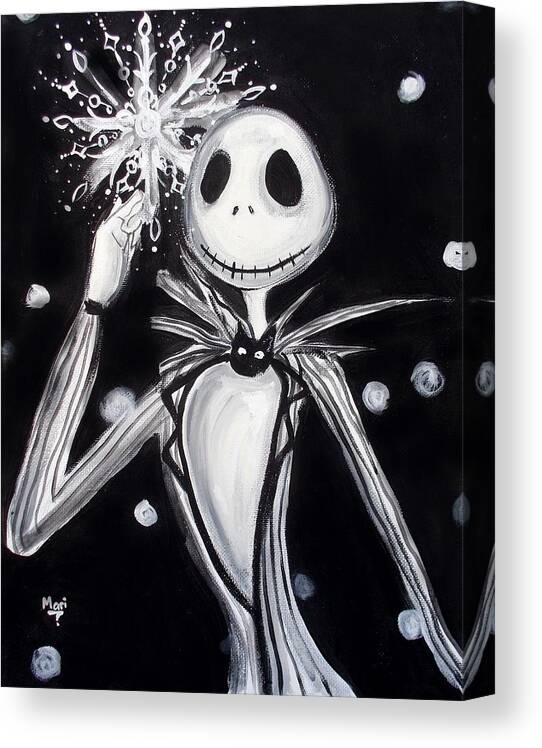 Nightmare Before Christmas Canvas Print featuring the painting Jack's Dream by Marisela Mungia