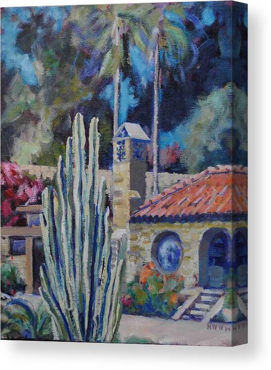 Highland Park Canvas Print featuring the painting Jackson Browne's House by Richard Willson