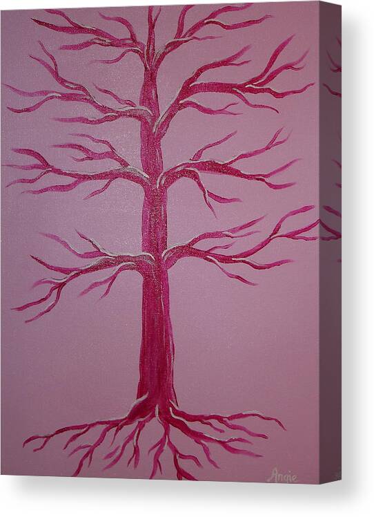 Tree Of Life Canvas Print featuring the painting Jeannie's Tree of Life Tree of Love by Angie Butler