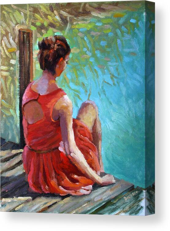 Impressionism Canvas Print featuring the painting Jessica by Jeff Dickson