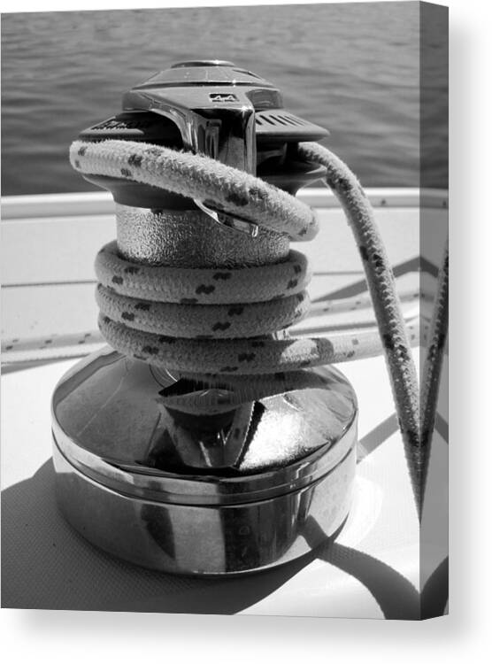 Catalina Canvas Print featuring the photograph Jib-sheet winch by Life Makes Art
