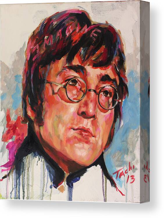 John Lennon Canvas Print featuring the painting John - 2 by Tachi Pintor