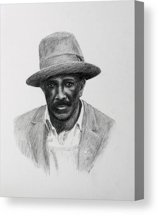Portrait Canvas Print featuring the drawing John Hearn by Daniel Reed