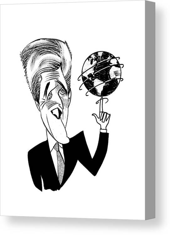 John Kerry Earth Day Canvas Print featuring the drawing John Kerry Earth Day by Tom Bachtell