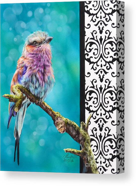 Lilac Breasted Roller Canvas Print featuring the painting Kaleidoscope by Lachri