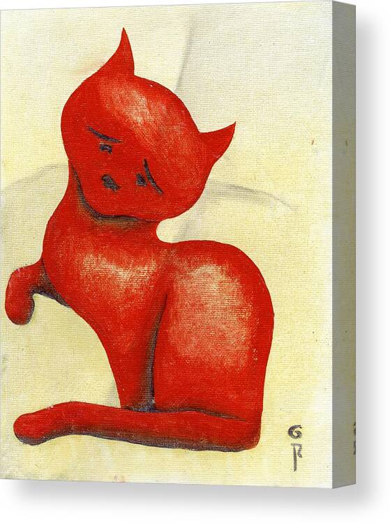 Cats Canvas Print featuring the painting Kotik 10 by Poul Costinsky