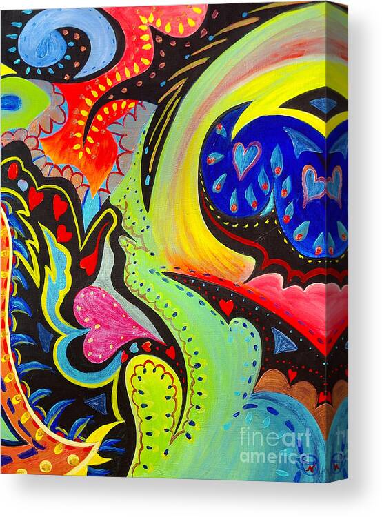 Abstract Art Canvas Print featuring the painting Lady Love by Nancy Cupp