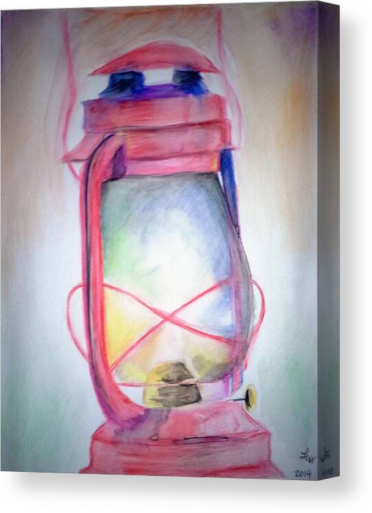 Lamp Canvas Print featuring the painting Lamp unto my feet by Loretta Nash