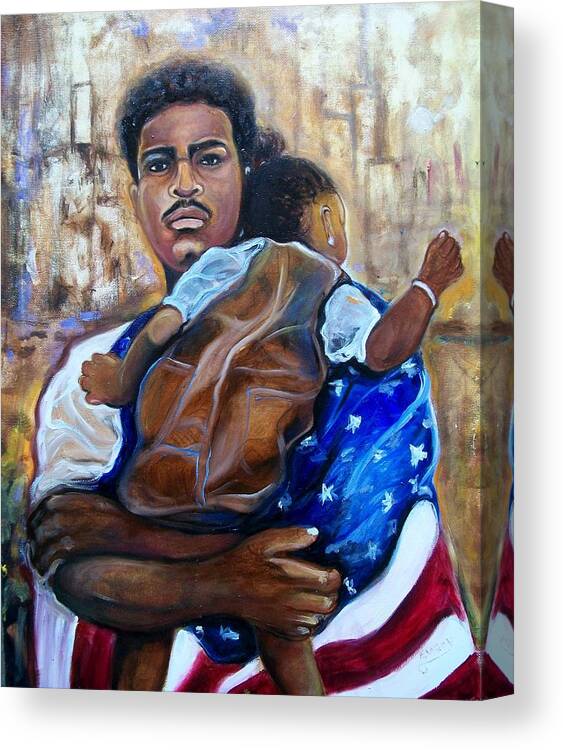 African American Art Canvas Print featuring the painting Land Of The Free by Emery Franklin