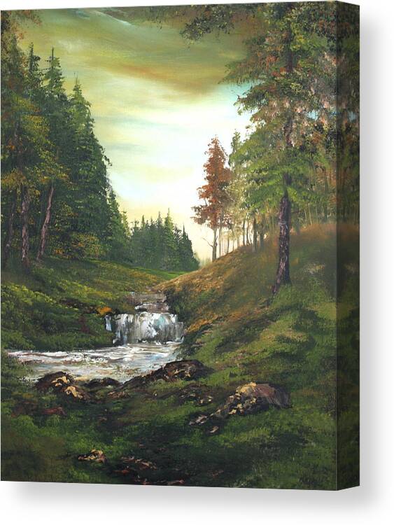 Cannock Chase Canvas Print featuring the painting Late afternoon on Cannock Chase by Jean Walker