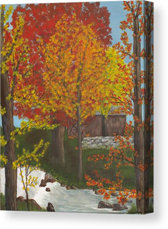 Autumn Leaves Canvas Print featuring the painting Leaves of Change by Cynthia Morgan